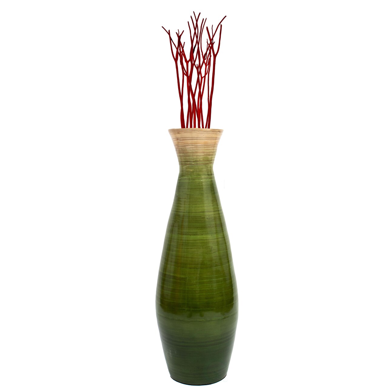 Uniquewise Classic Bamboo Floor Vase Handmade, For Dining, Living Room, Entryway, Fill Up With Dried Branches Or Flowers